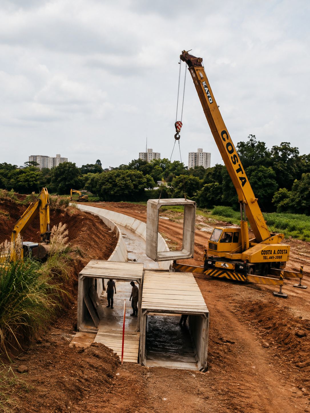 Galeria de drenagem em execução