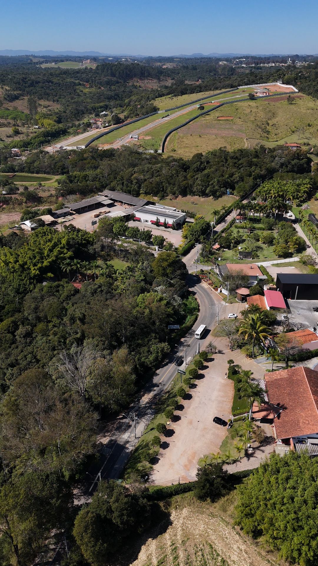 Vista aérea da Rota da Uva no Caxambu
